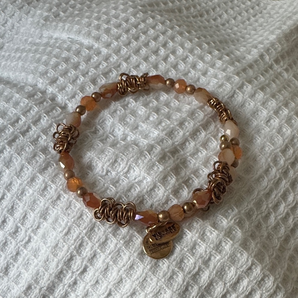 Alex and Ani Antique Brass Beaded Bracelet
